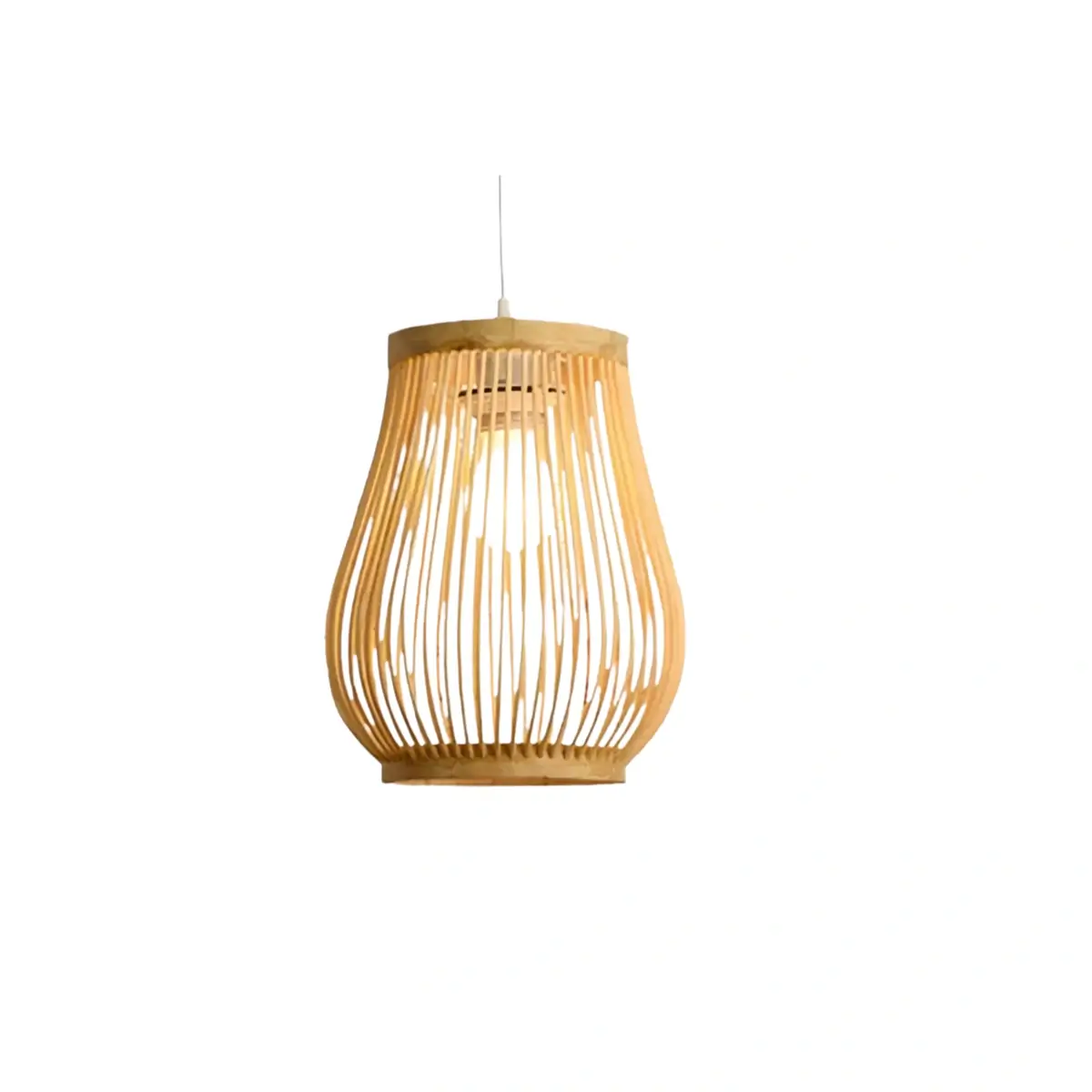 Bamburo Rustic Handwoven Rattan Pendant Light -- Natural